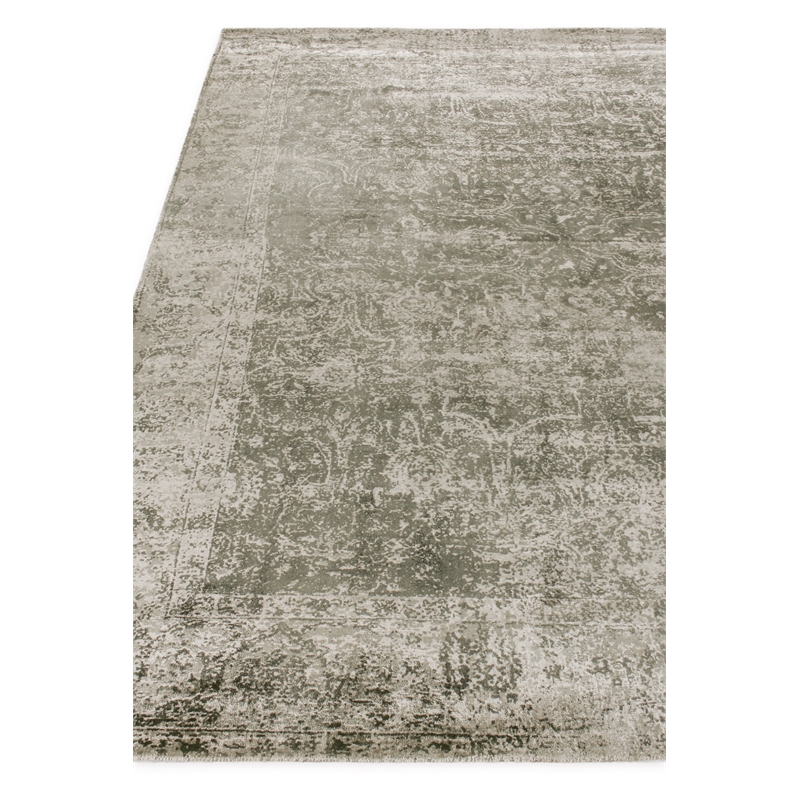 Cassina Handloomed Bamboo Silk Charcoal/Green 12'x15' Area Rug
