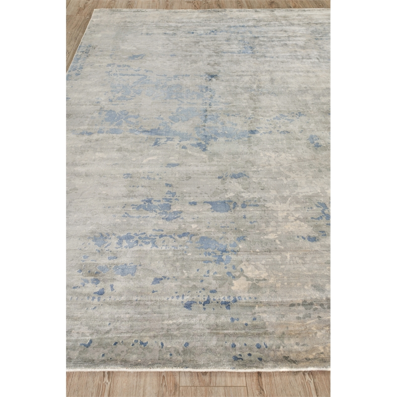 Cassina Handloomed Bamboo Silk Sky Blue 10'x14' Area Rug