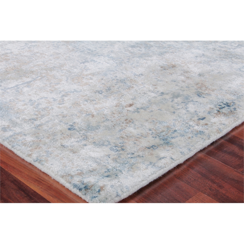Cassina Handloomed Bamboo Silk Blue/Ivory/Multi 9'x12' Area Rug