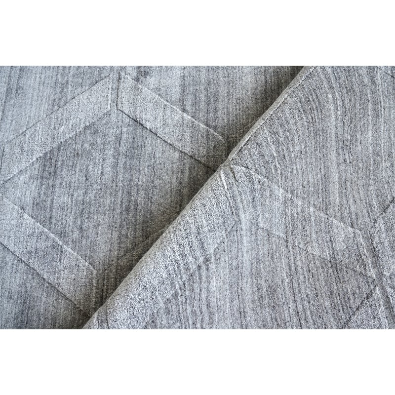 Castelli Handloomed Bamboo Silk/Wool Gray 14'x18' Area Rug