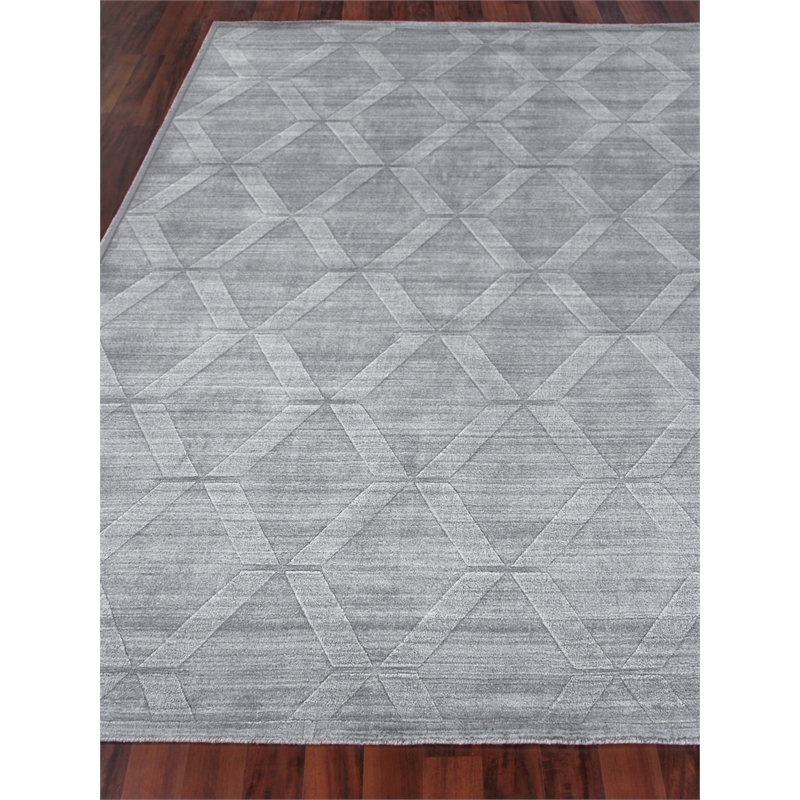 Castelli Handloomed Bamboo Silk/Wool Gray 8'x10' Area Rug