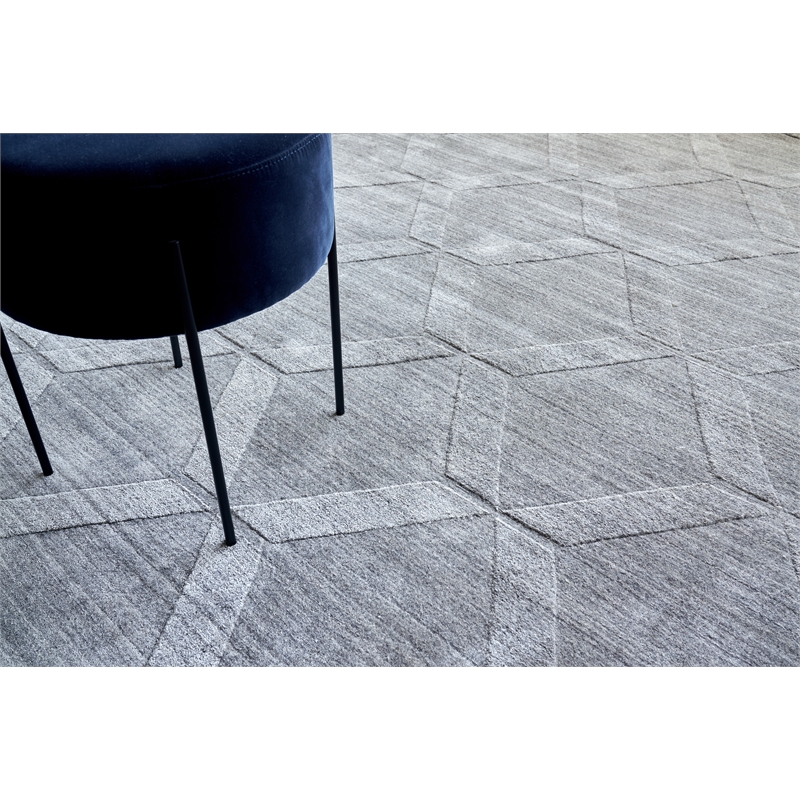 Castelli Handloomed Bamboo Silk/Wool Gray 8'x10' Area Rug