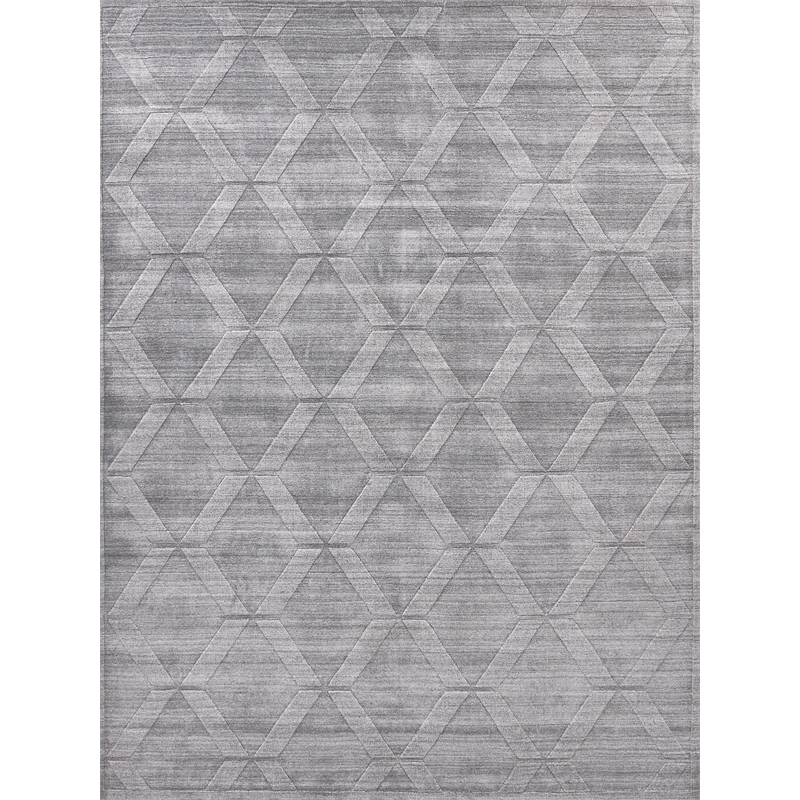 Castelli Handloomed Bamboo Silk/Wool Gray 8'x10' Area Rug