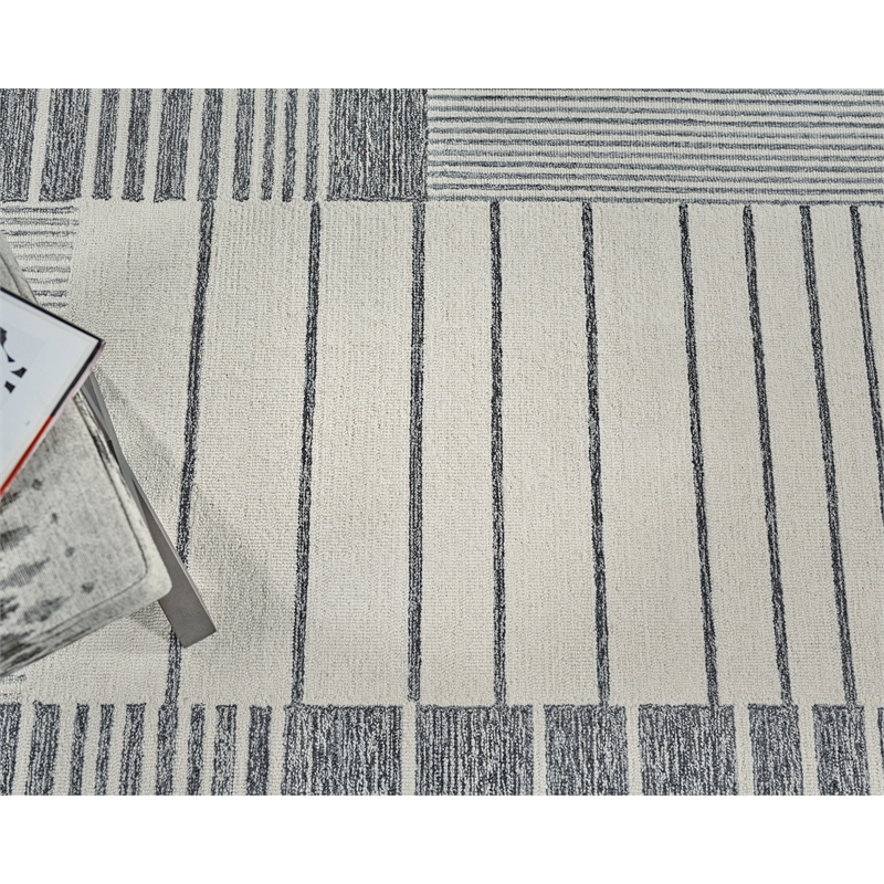 Castine Hand-Tufted New Zealand Wool Gray/Ivory 12'x15' Area Rug
