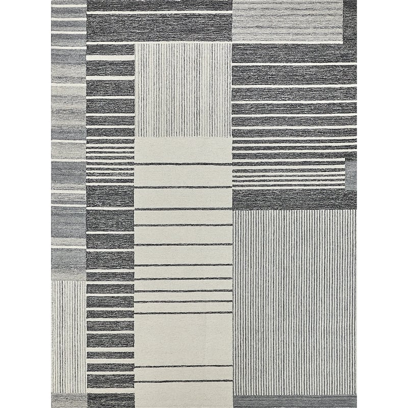 Castine Hand-Tufted New Zealand Wool Gray/Ivory 9'x12' Area Rug
