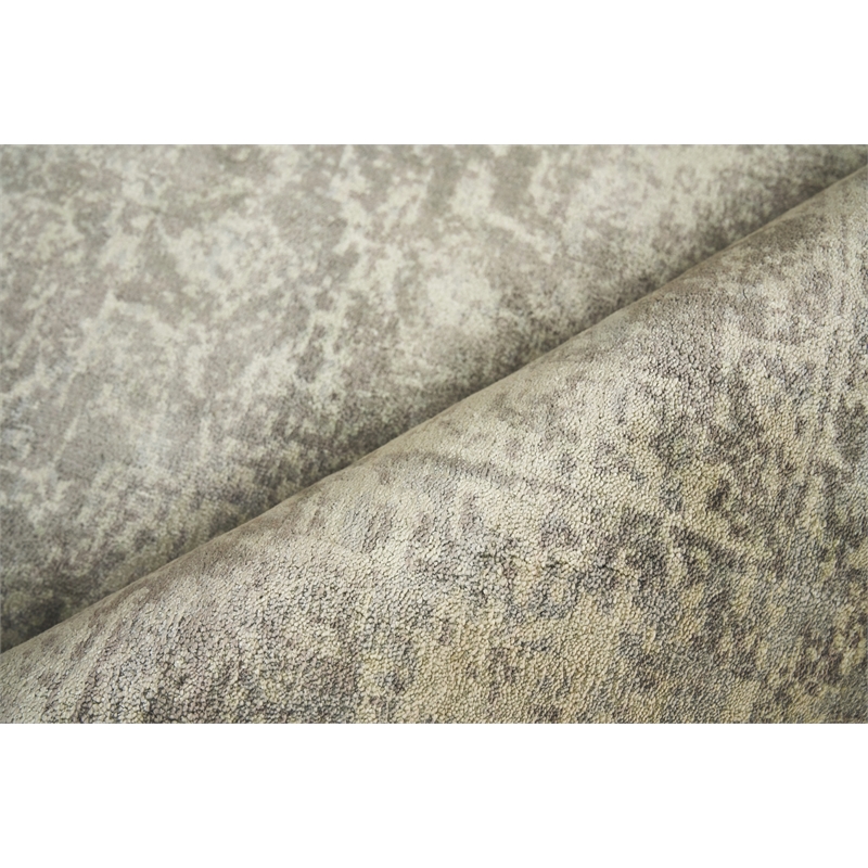 Cassina Handloomed Bamboo Silk Charcoal/Green 6'x9' Area Rug