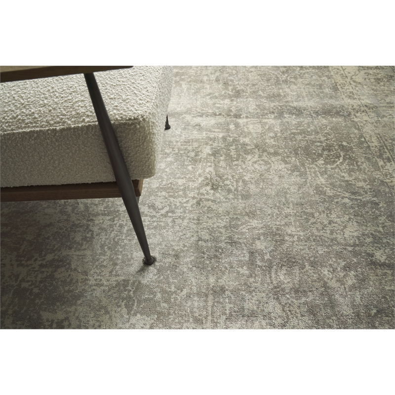 Cassina Handloomed Bamboo Silk Charcoal/Green 6'x9' Area Rug