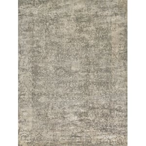 Cassina Handloomed Bamboo Silk Charcoal/Green 9'x12' Area Rug