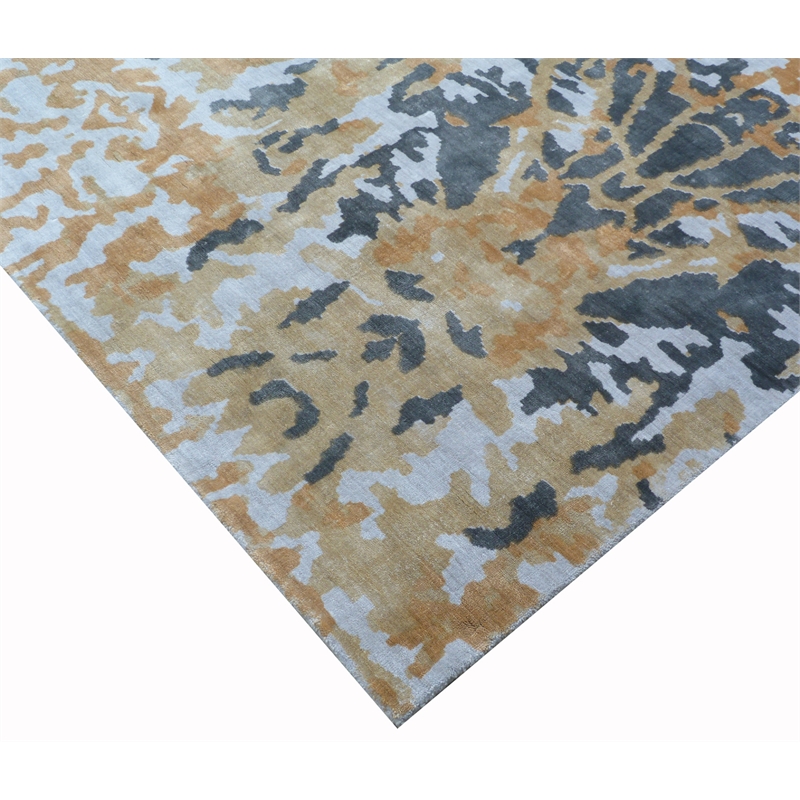 Cassina Handloomed Bamboo Silk Silver/Gold 5'x8' Area Rug