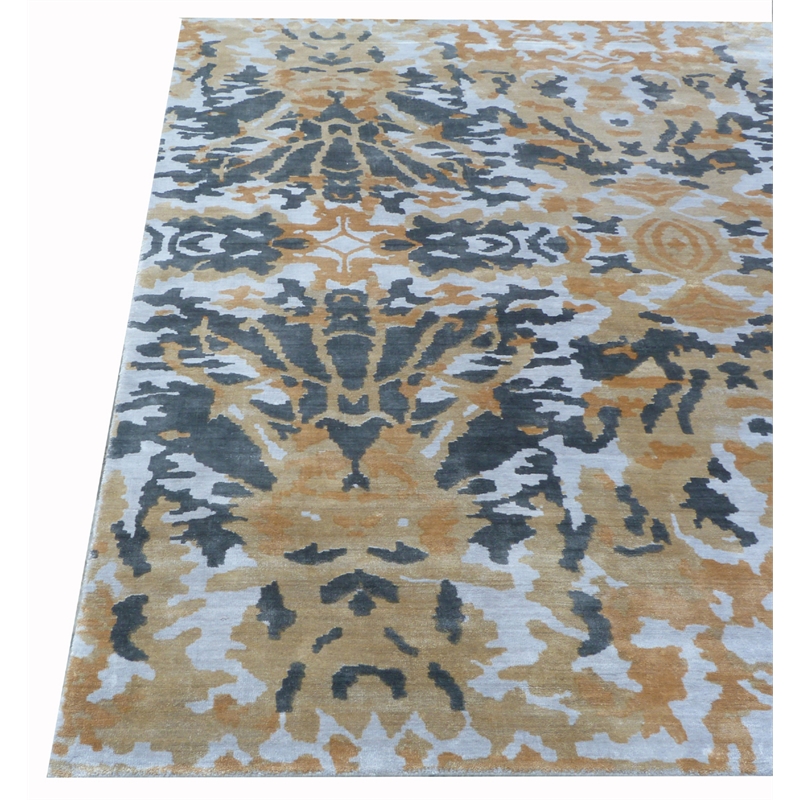Cassina Handloomed Bamboo Silk Silver/Gold 5'x8' Area Rug
