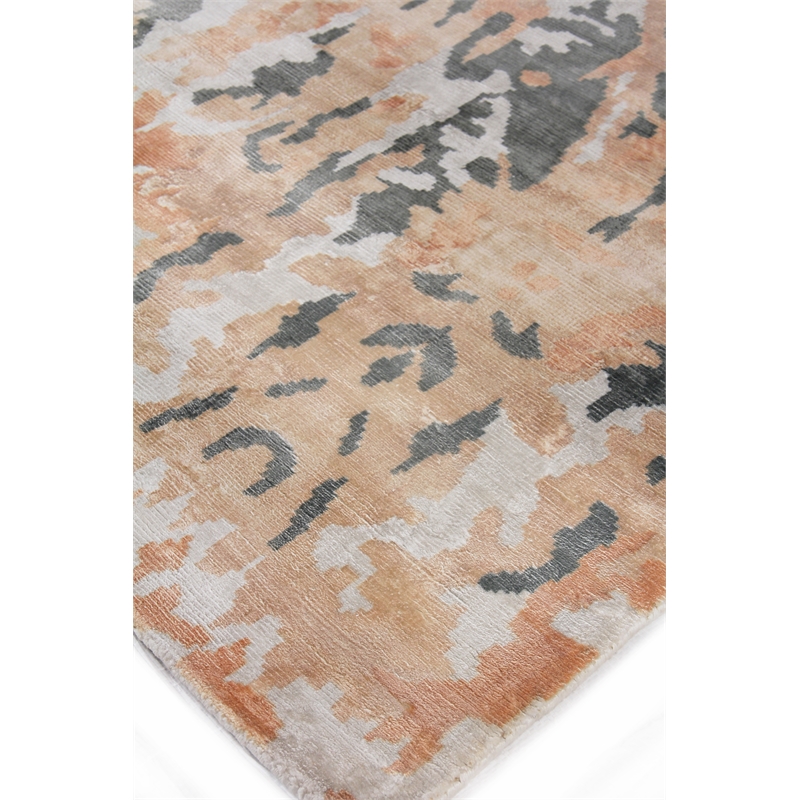 Cassina Handloomed Bamboo Silk Silver/Gold 5'x8' Area Rug