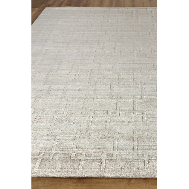 Castelli Handloomed Bamboo Silk/Wool Light Beige 9'x12' Area Rug