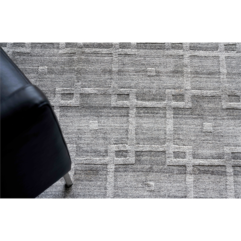 Castelli Handloomed Bamboo Silk/Wool Gray 10'x14' Area Rug