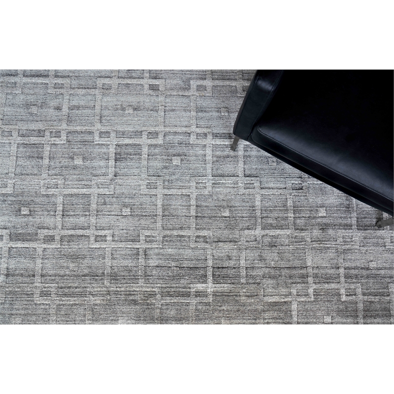 Castelli Handloomed Bamboo Silk/Wool Gray 14'x18' Area Rug