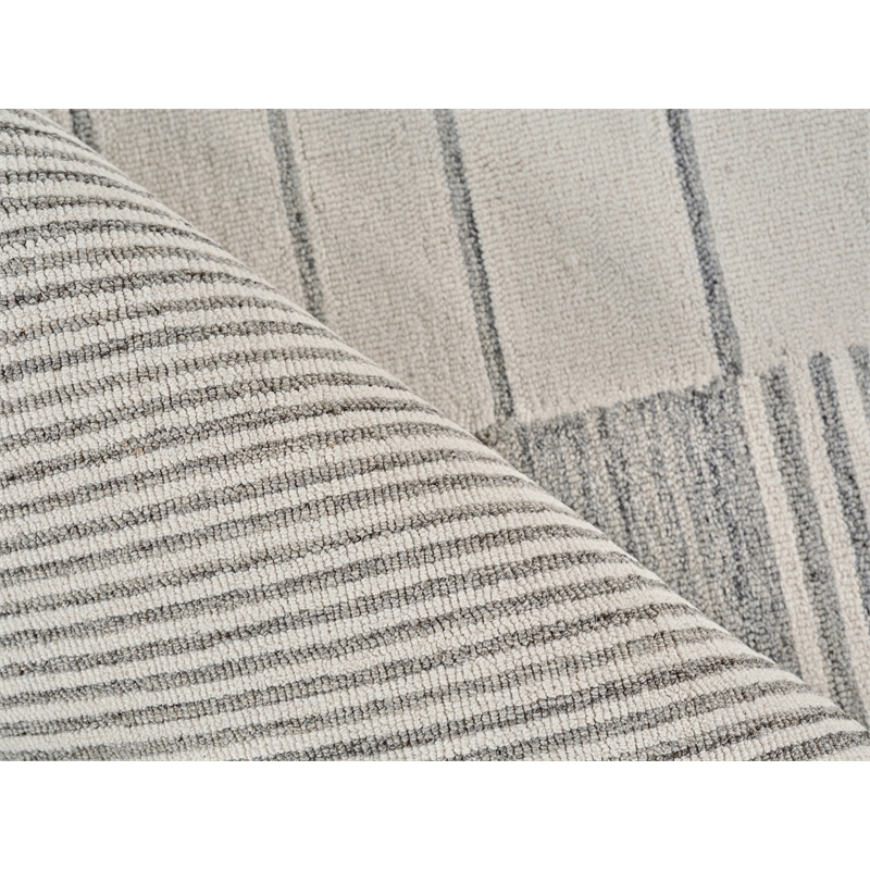 Castine Hand-Tufted New Zealand Wool Silver/Ivory 8'x10' Area Rug