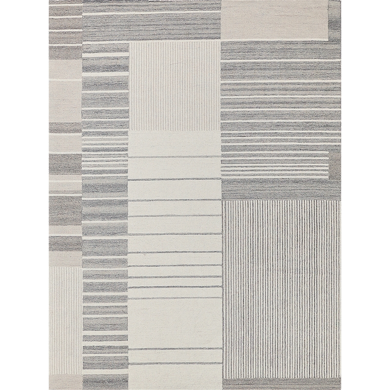 Castine Hand-Tufted New Zealand Wool Silver/Ivory 8'x10' Area Rug