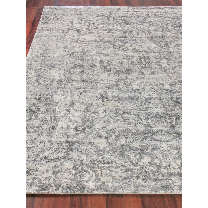 Cassina Handloomed Bamboo Silk Gray/Ivory 10'x14' Area Rug