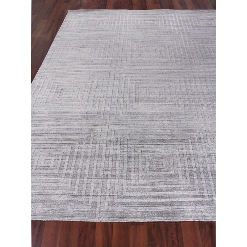 Castelli Handloomed Bamboo Silk/Wool Gray 6'x9' Area Rug