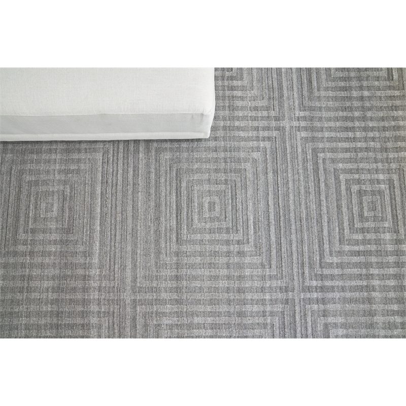 Castelli Handloomed Bamboo Silk/Wool Gray 6'x9' Area Rug