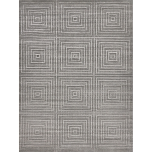 Castelli Handloomed Bamboo Silk/Wool Gray 6'x9' Area Rug