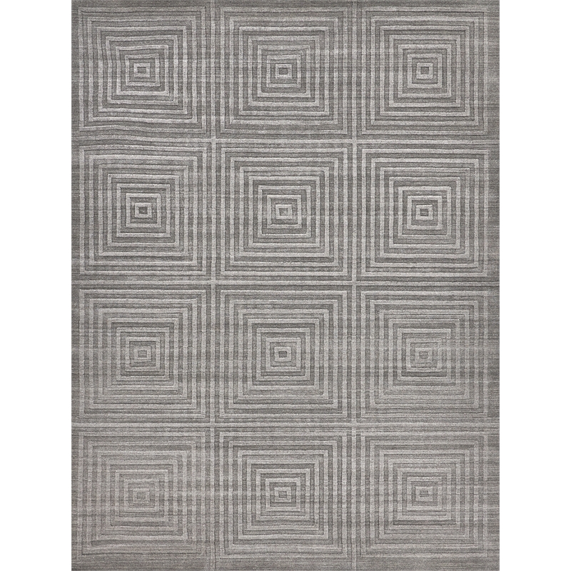 Castelli Handloomed Bamboo Silk/Wool Gray 8'x10' Area Rug