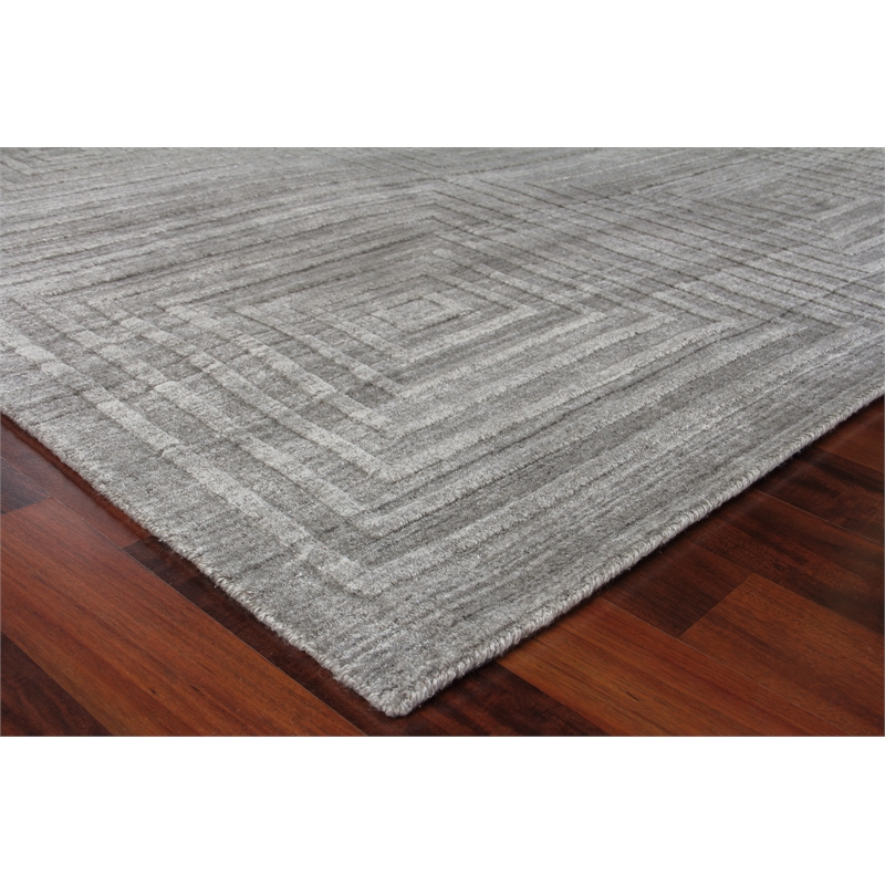 Castelli Handloomed Bamboo Silk/Wool Gray 9'x12' Area Rug