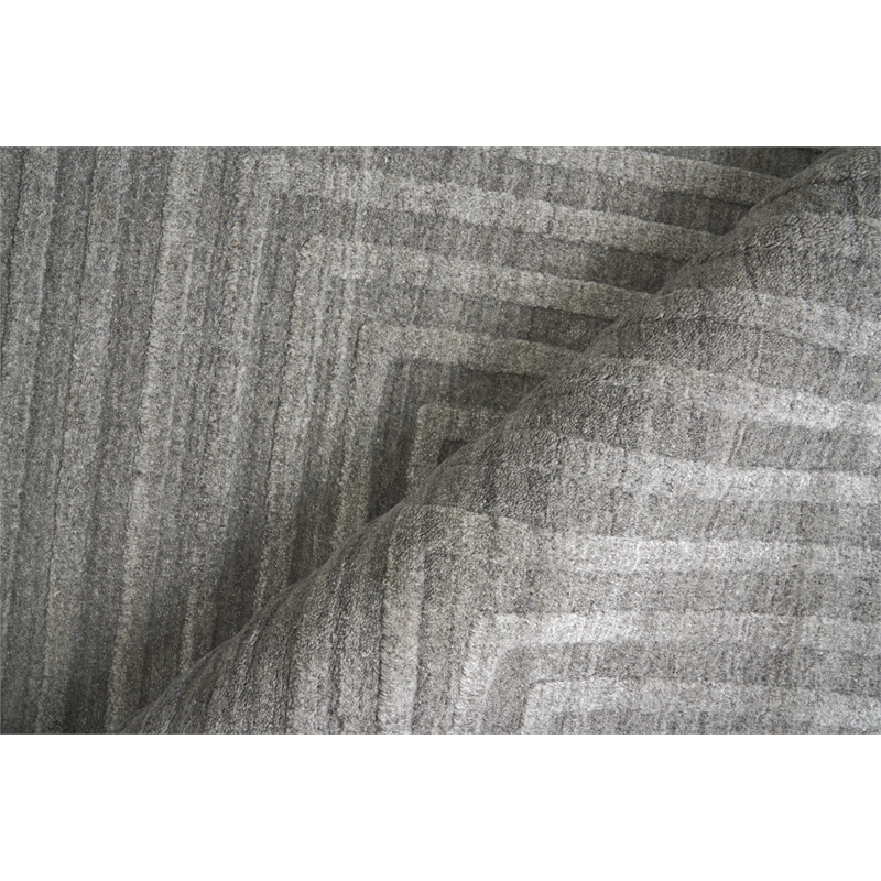 Castelli Handloomed Bamboo Silk/Wool Gray 9'x12' Area Rug