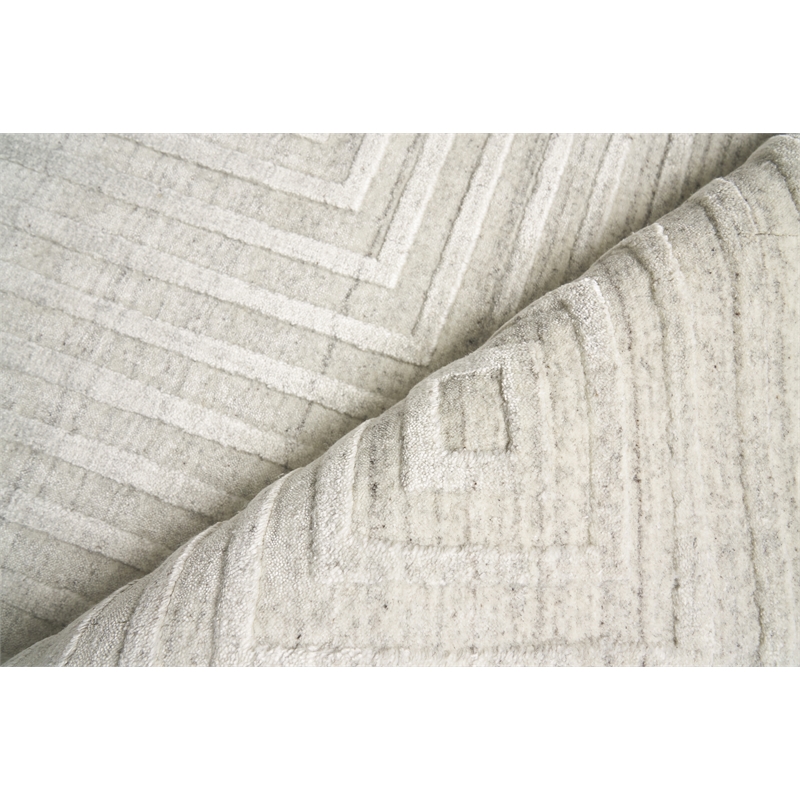 Castelli Handloomed Bamboo Silk/Wool Ivory 12'x15' Area Rug