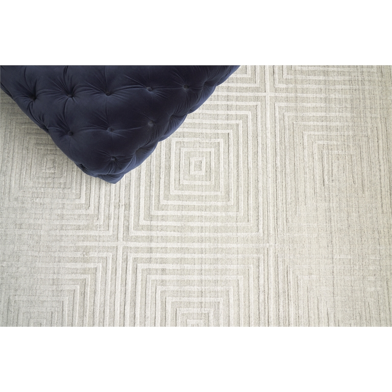 Castelli Handloomed Bamboo Silk/Wool Ivory 6'x9' Area Rug