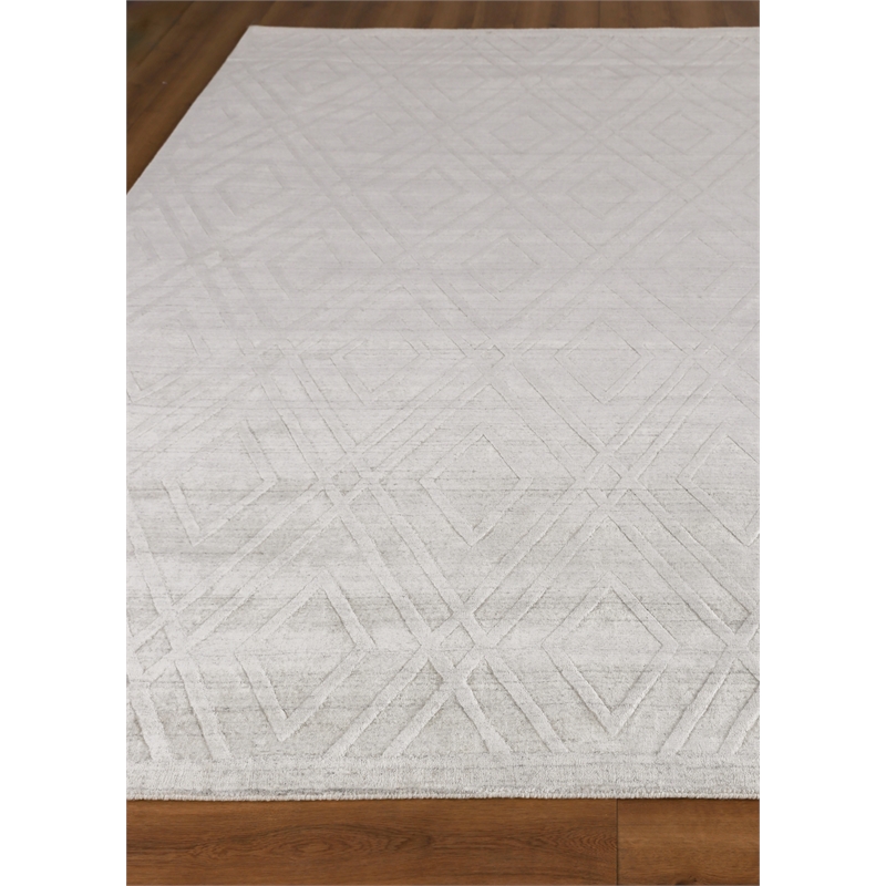 Castelli Handloomed Bamboo Silk/Wool Ivory 12'x15' Area Rug