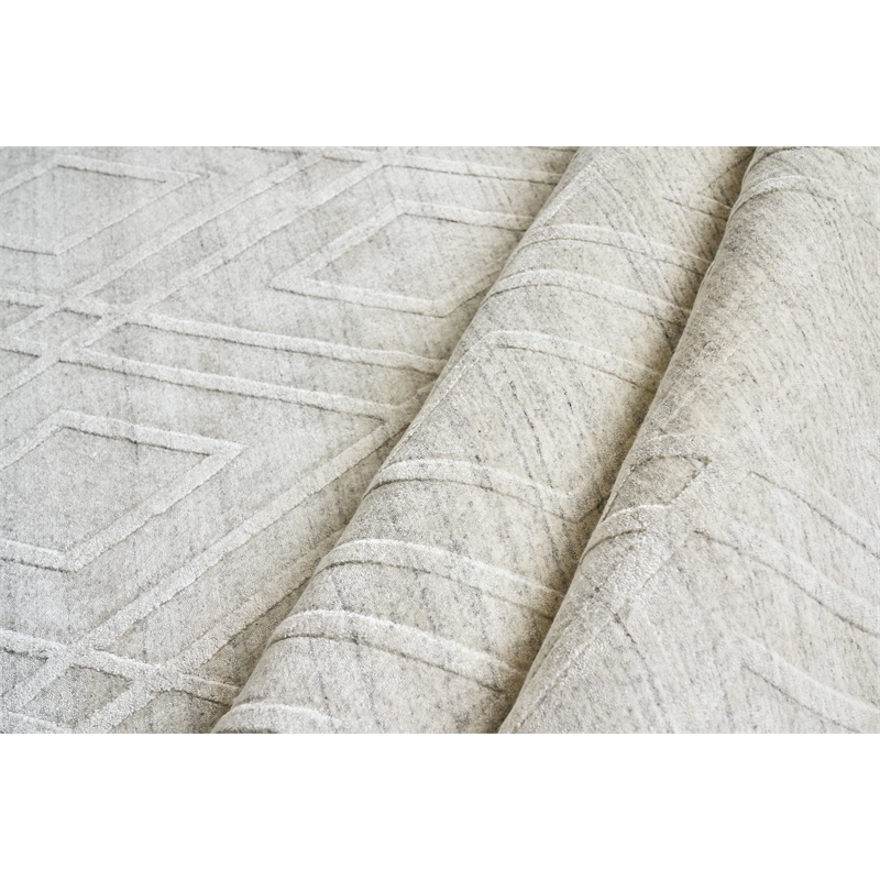 Castelli Handloomed Bamboo Silk/Wool Ivory 8'x10' Area Rug