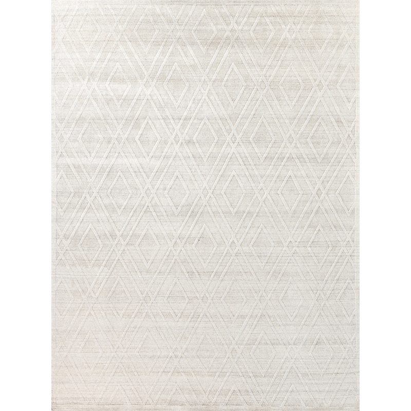 Castelli Handloomed Bamboo Silk/Wool Ivory 8'x10' Area Rug
