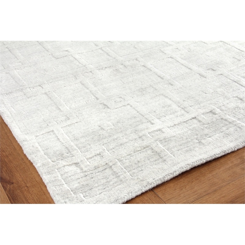 Castelli Handloomed Bamboo Silk/Wool Ivory 9'x12' Area Rug