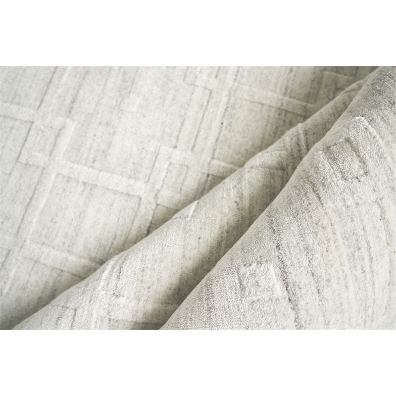 Castelli Handloomed Bamboo Silk/Wool Ivory 9'x12' Area Rug