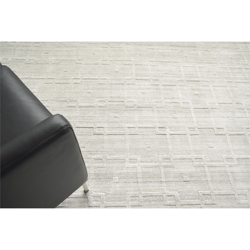 Castelli Handloomed Bamboo Silk/Wool Ivory 9'x12' Area Rug