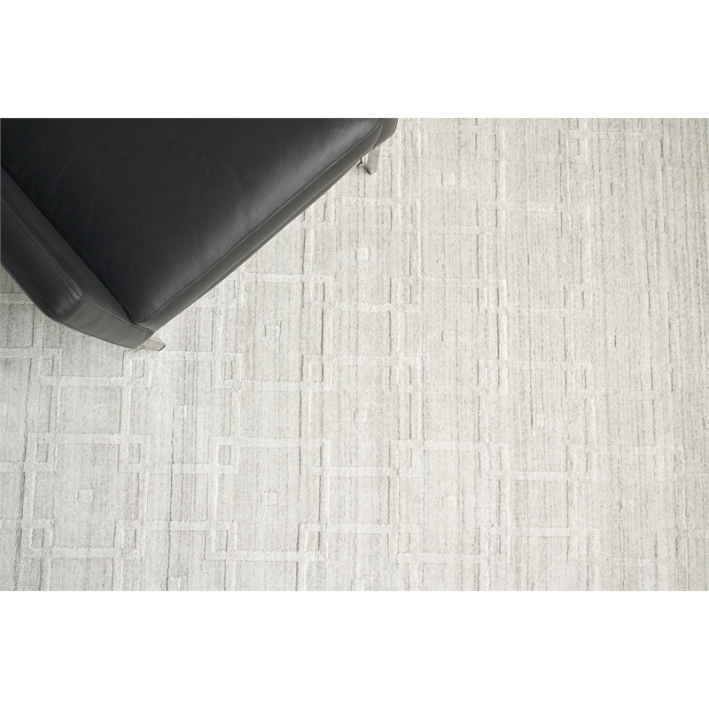 Castelli Handloomed Bamboo Silk/Wool Ivory 9'x12' Area Rug