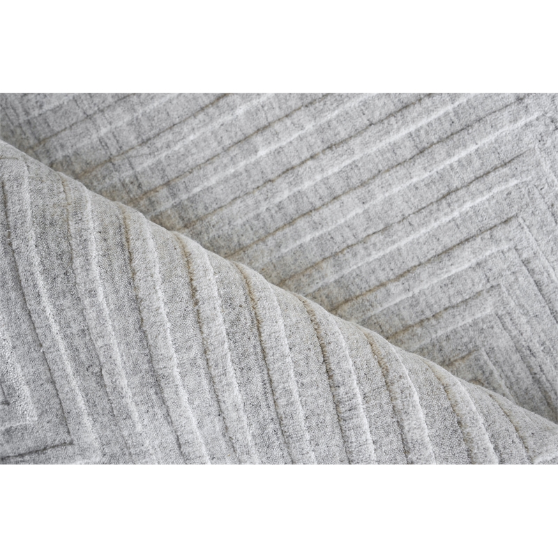 Castelli Handloomed Bamboo Silk/Wool Light Silver 10'x14' Area Rug