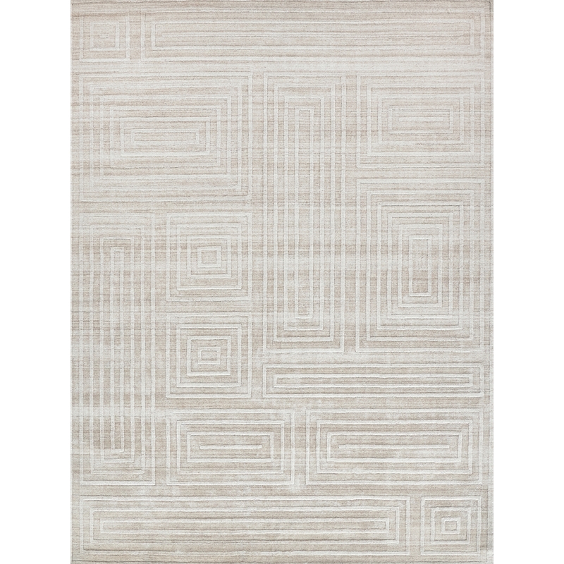 Castelli Handloomed Bamboo Silk/Wool Light Beige 6'x9' Area Rug