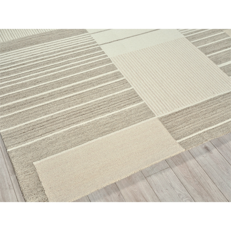 Castine Hand-Tufted New Zealand Wool Beige/Ivory 5'x8' Area Rug