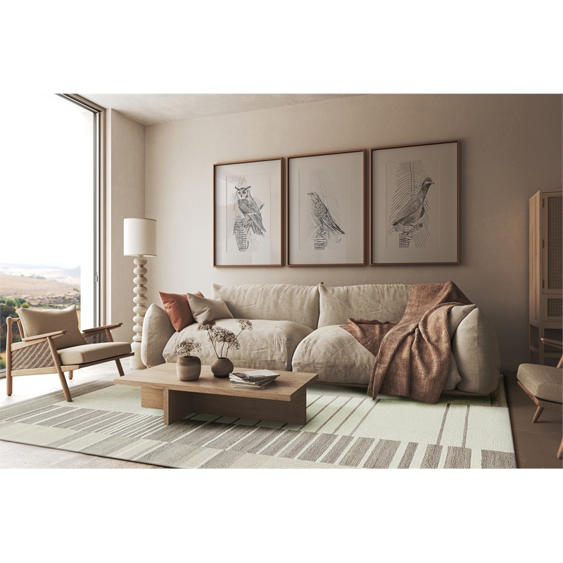 Castine Hand-Tufted New Zealand Wool Beige/Ivory 5'x8' Area Rug