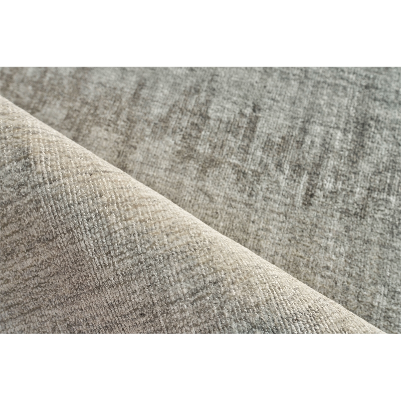 Chroma Handloomed Wool/Bamboo Silk Charcoal/Gray 12'x15' Area Rug