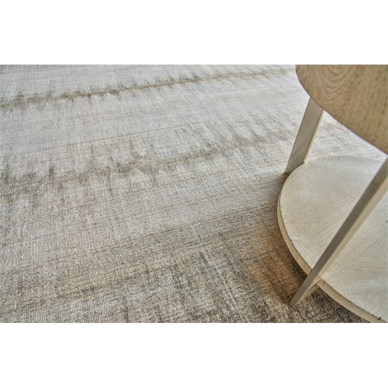 Chroma Handloomed Wool/Bamboo Silk Charcoal/Gray 12'x15' Area Rug