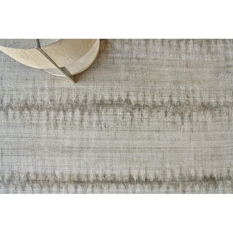 Chroma Handloomed Wool/Bamboo Silk Charcoal/Gray 12'x15' Area Rug