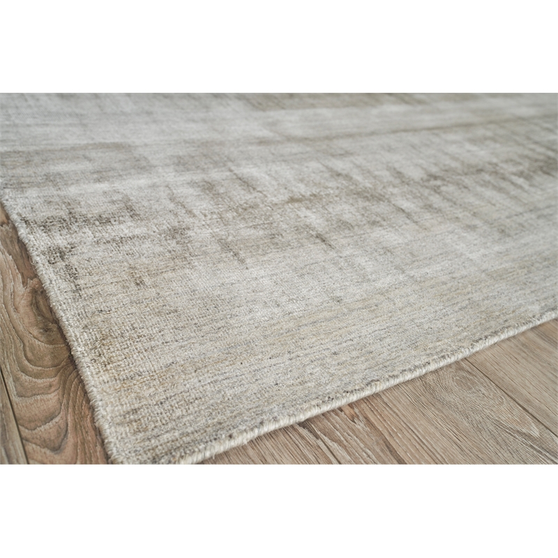 Chroma Handloomed Wool/Bamboo Silk Charcoal/Gray 14'x18' Area Rug