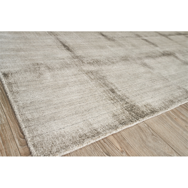 Chroma Handloomed Wool/Bamboo Silk Charcoal/Gray 6'x9' Area Rug
