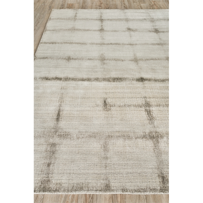 Chroma Handloomed Wool/Bamboo Silk Charcoal/Gray 6'x9' Area Rug