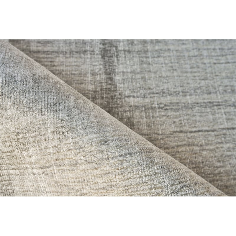 Chroma Handloomed Wool/Bamboo Silk Charcoal/Gray 6'x9' Area Rug