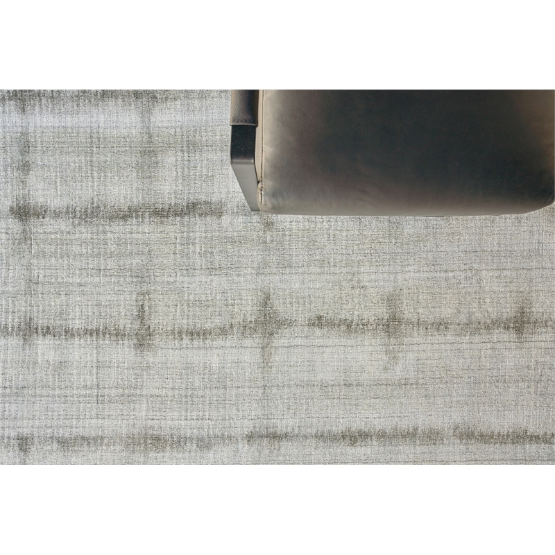 Chroma Handloomed Wool/Bamboo Silk Charcoal/Gray 6'x9' Area Rug