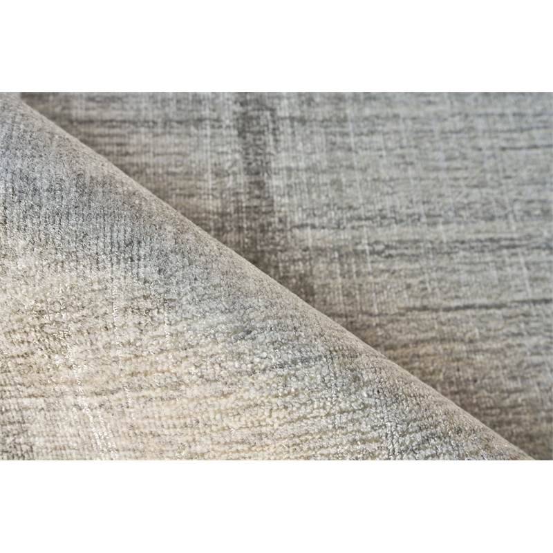 Chroma Handloomed Wool/Bamboo Silk Charcoal/Gray 8'x10' Area Rug