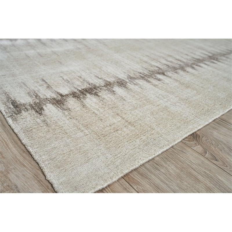 Chroma Handloomed Wool/Bamboo Silk Beige/Brown 12'x15' Area Rug